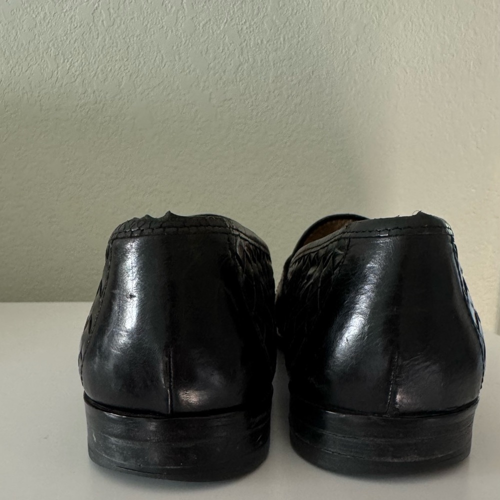 Cole Haan Men's Black Leather Braided Loafers - Picture 3 of 9